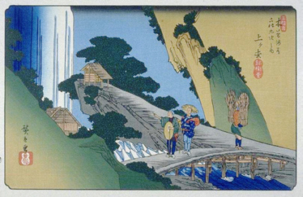 広重「木曽海道六拾九次之内　上ヶ枩」