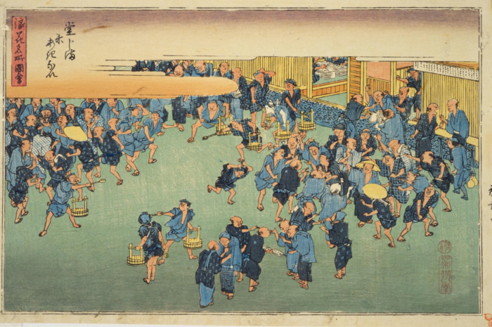 広重「浪花名所図会」「堂じま米あきない」