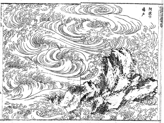 北斎漫画「阿波の鳴門」