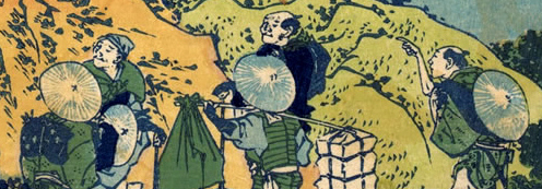 葛飾北斎『諸国瀧廻り』《 木曽海道 小野ノ瀑布 》の人物