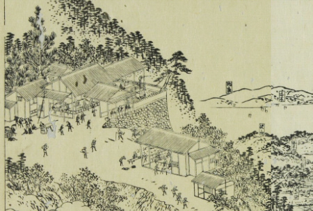 木曽路名所図会　「磨針嵿」の部分