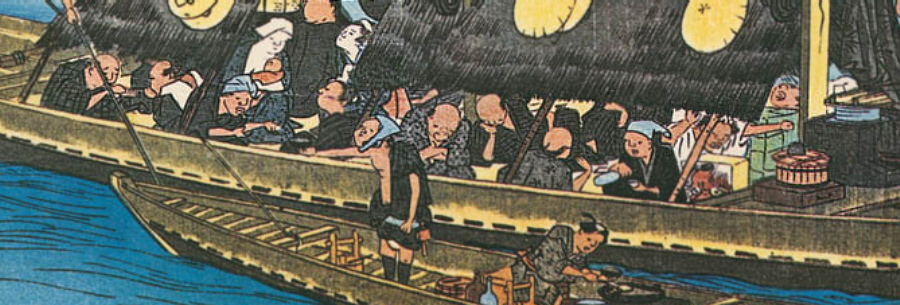 歌川広重「京都名所之内 淀川」の客