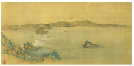 守住貫魚筆　鳴門真景図　絹本著彩（1835－1854年）