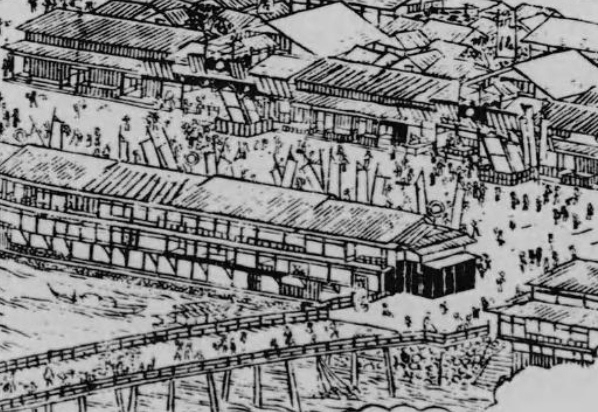 「摂津名所会」巻之四「道頓堀芝居側」の部分