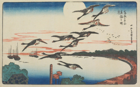 広重　東都名所　高輪之名月