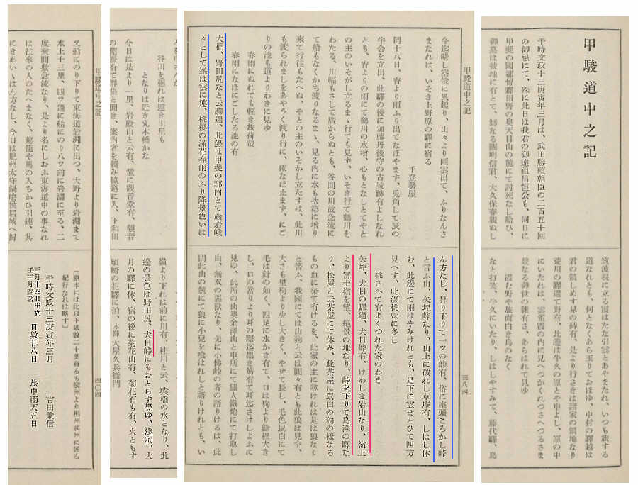 吉田兼信の「甲駿道中之記」