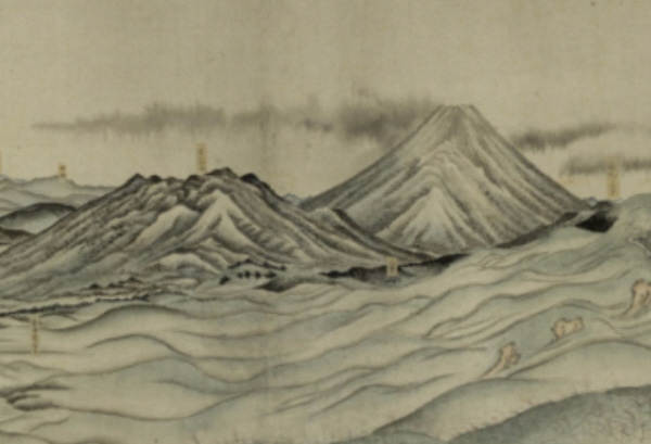 図39　富嶽三十六景の版型：大判に描く日金山山頂丸山からの富士山