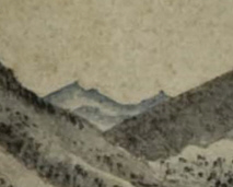 図32　北斎画の富士山左側後ろの山