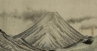 図32　北斎画の富士山左側後ろの山