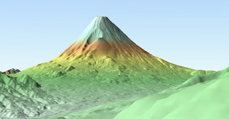 図19　カシバードで作成した十国峠からの富士山の横幅を縮小率55％で圧縮した富士山