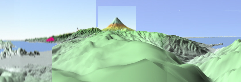 図8　4個の画面で構成した日金山山頂丸山からの景観