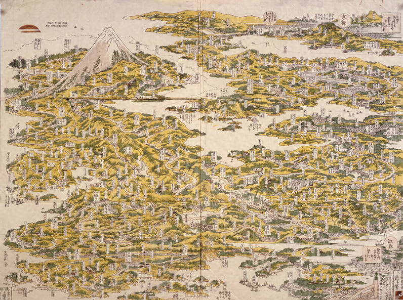 図41　東海道名所一覧　江戸時代、文政元年／1818年　木版色刷
