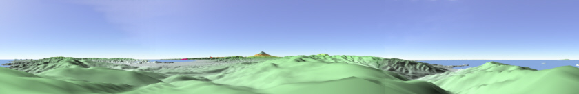 図2　日金山山頂の丸山（十国峠）からの360度のパノラマ図（カシバード図）