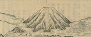 椿椿山「御坂嶺河口湖両景」の富士山