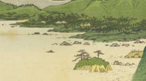 歌川広重「冨士三十六景　甲斐御坂越」の西陸地