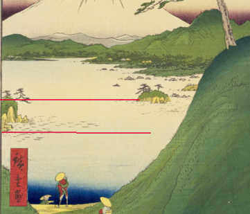 歌川広重「冨士三十六景　甲斐御坂越」の産屋嵜