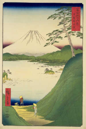 歌川広重「冨士三十六景　甲斐御坂越」の構図