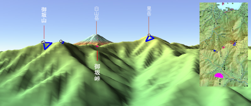 図４７　御坂峠の4㎞ほど後ろからのカシバード画像