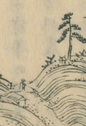 椿椿山「御坂嶺河口湖両景」の一本松