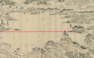 椿椿山「御坂嶺河口湖両景」の産屋嵜