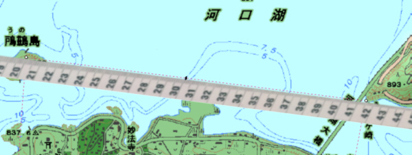 図５　産屋嵜-鵜島の114：100となる地点