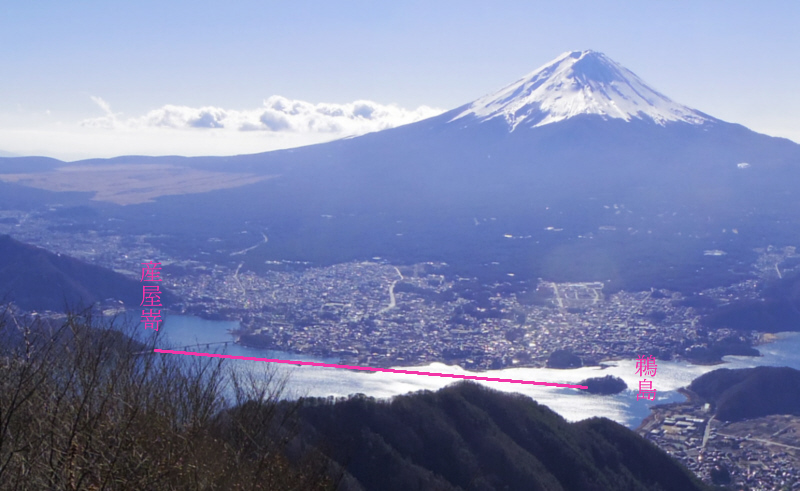 図１９　御坂黒岳からの河口湖