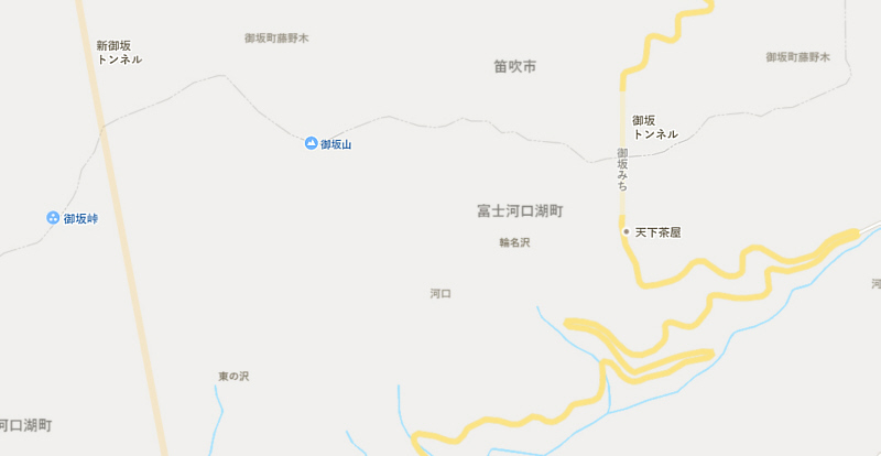 図３５　YAHOO地図の御坂山周辺の地図