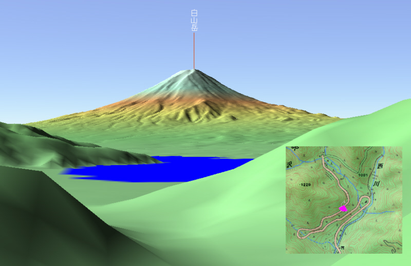 図４５　カシバードで作成した御坂トンネルから出たところからの展望　