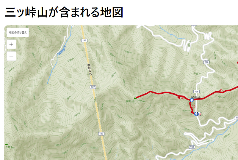              図３６C　YAMAPの三ツ峠山が含まれる地図B