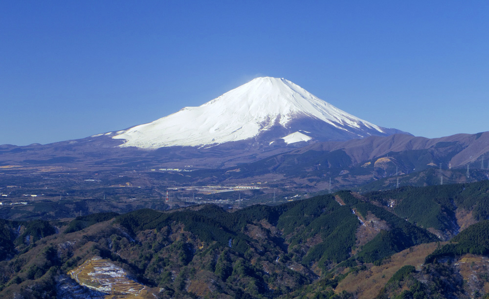 大野山休憩舎からの富士山