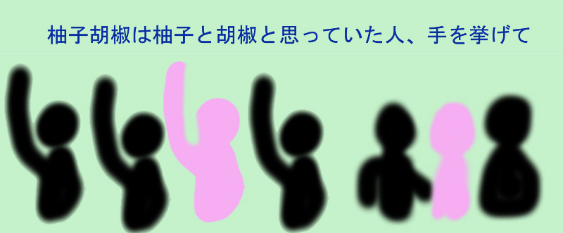 柚子胡椒は柚子と胡椒と思っている人手を挙げて