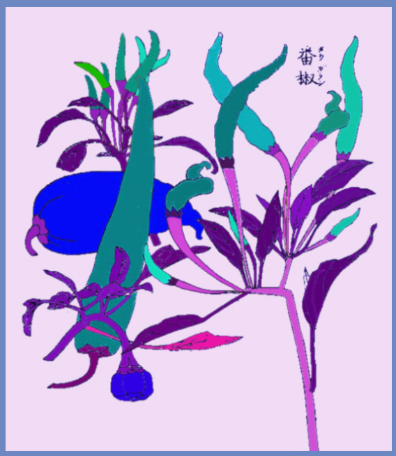 成形図説のトウガラシの彩色