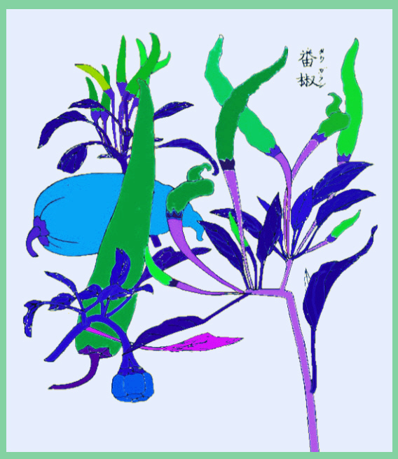 成形図説のトウガラシの彩色