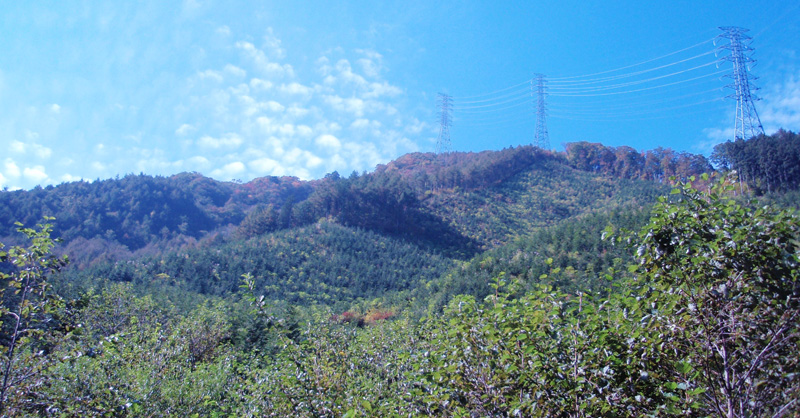 登山ポスト殻の山の眺め