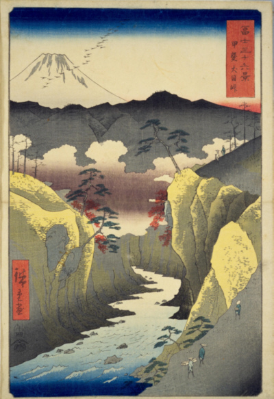 ;「冨士三十六景　甲斐犬目峠」