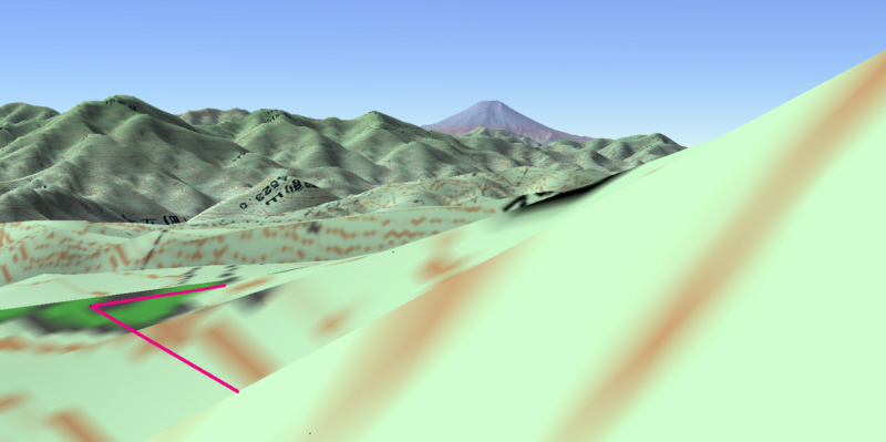 座頭ころがしのある矢坪坂の頂付近からのカシバード画像