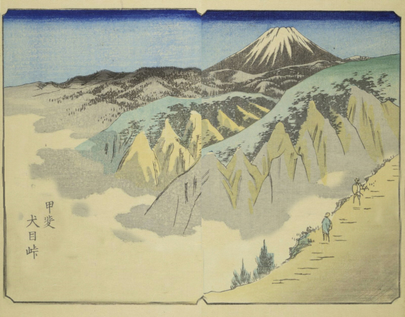 峠道から眺めた、写実的な「甲斐犬目峠」