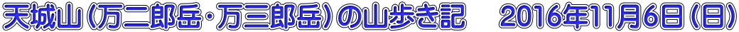 天城山（万二郎岳・万三郎岳）の山歩き記　 2016年11月6日（日）