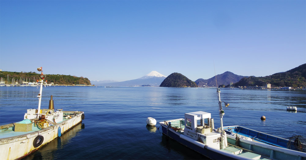沼津長浜から内浦湾と富士山