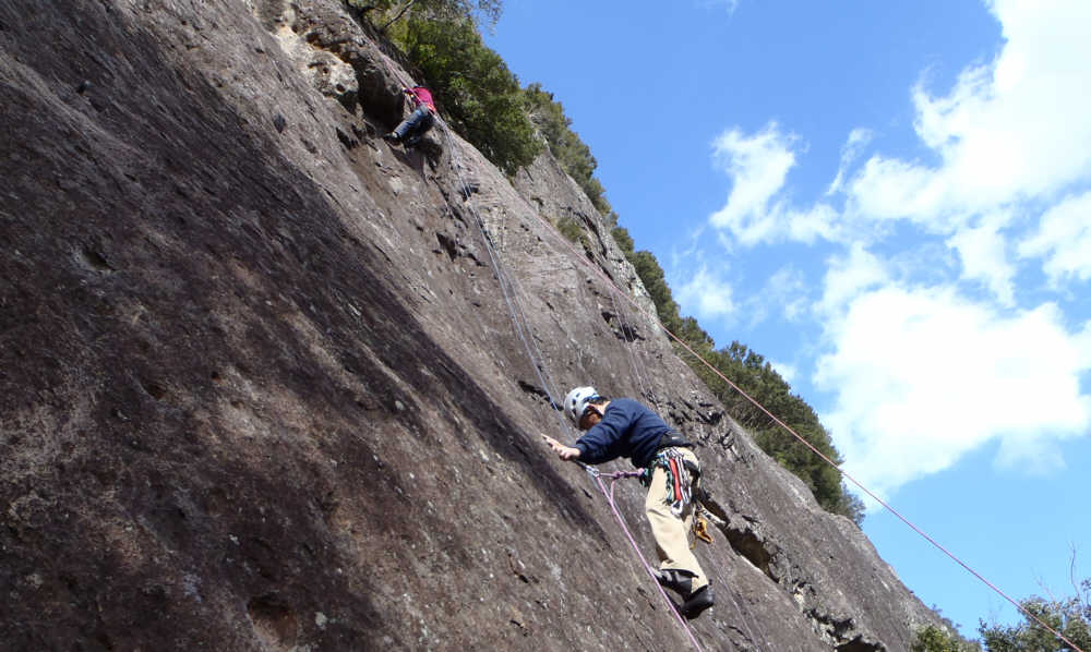 城山のロッククライミング