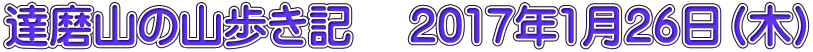達磨山の山歩き記　 2017年1月26日（木）